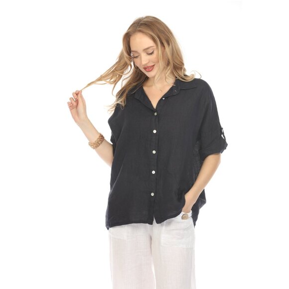 Navy Button Up Collared Shirt - Picture 10 of 12